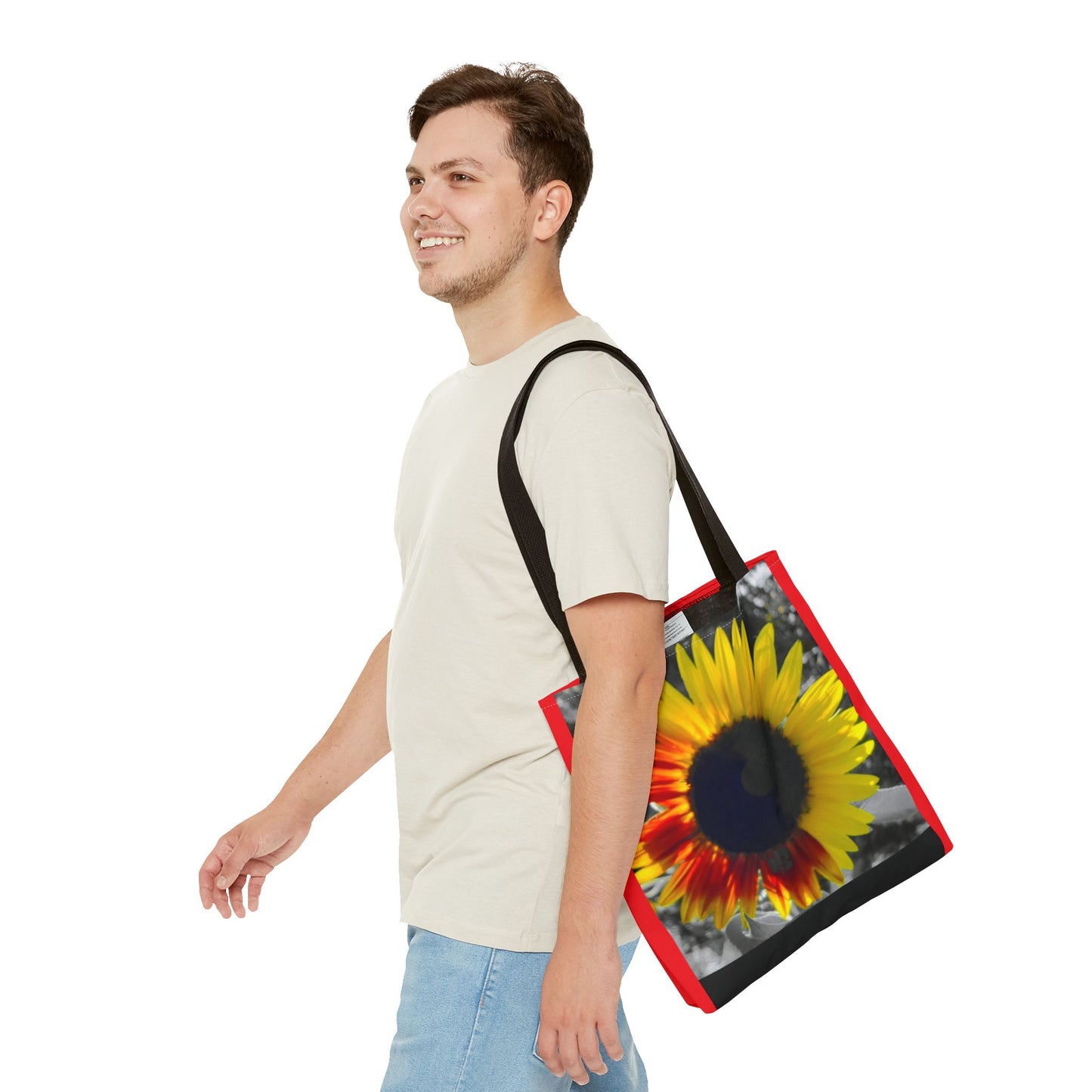 Mixed Sunflower Butterfly Tote Bag (Enchanted Exposures By Tammy Lyne) RED