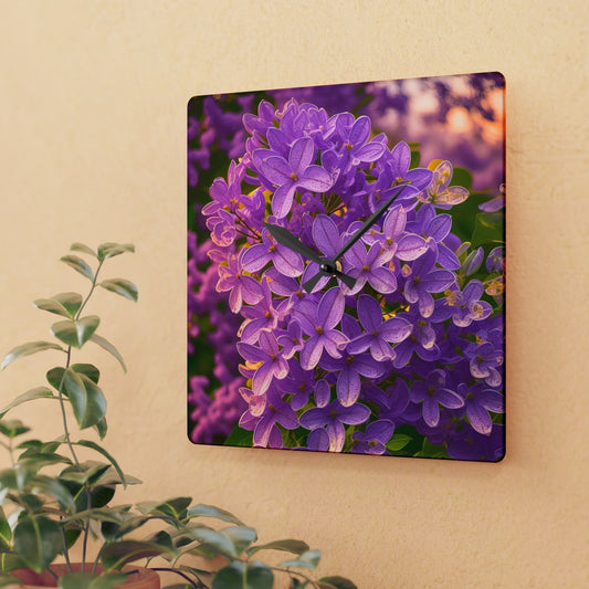 Purple Lilac Wall Clock (SP Photography Collection)