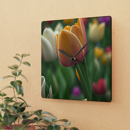 Orange Tulip Acrylic Wall Clock (SP Photagrapy Collection)