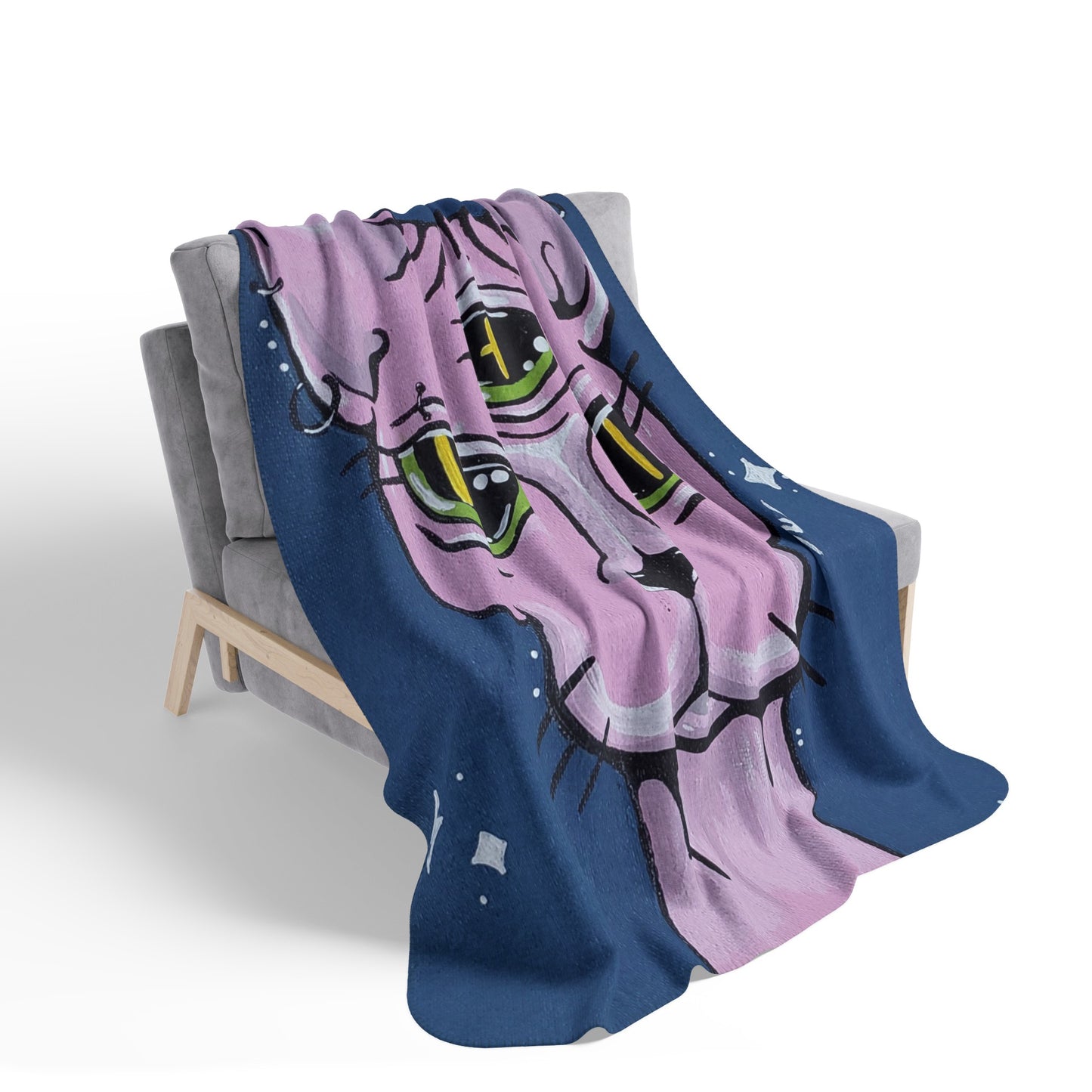 Madame Feline Fleece Sherpa Blanket (Peculiar Paintings Collection)