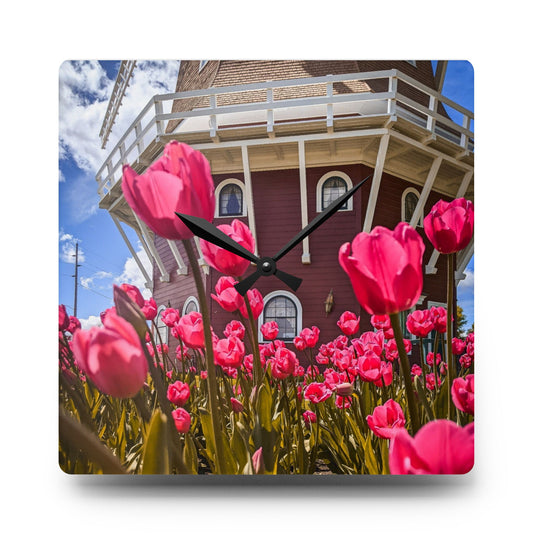 Windmill Pink Tulip Wall Clock (SP Photography Collection)