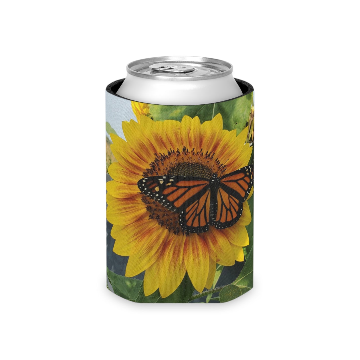 Happy Sunflower Can Regular Cooler Sleeve (Enchanted Exposures By Tammy Lyne) YELLOW