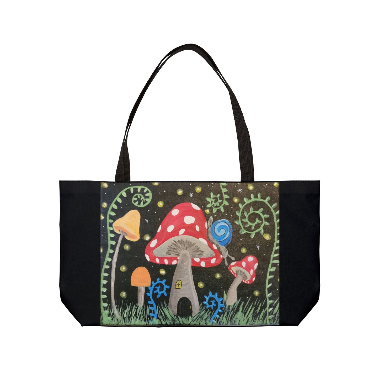 Magical Mushrooms Weekender Tote Bag (Brookson Collection) BLACK