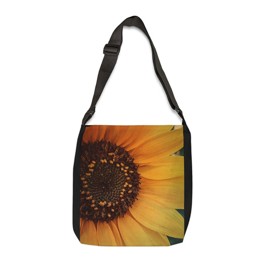 Sun Ray Sunflower Adjustable Tote Bag (SP Photography Collection) BLACK