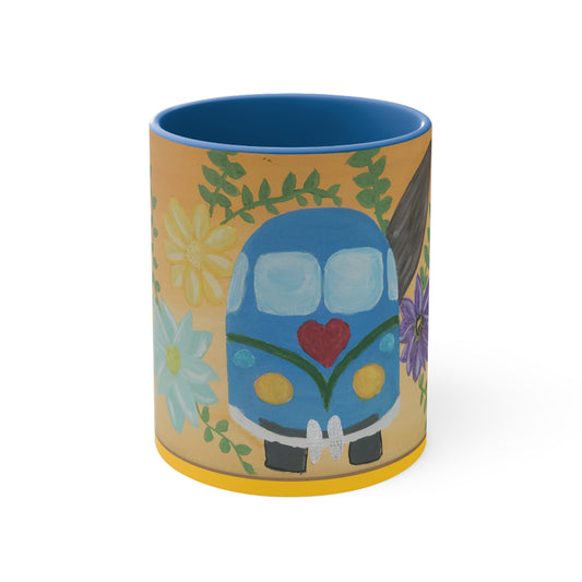 Beach Ride Accent Coffee Mug, 11oz (Brookson Collection) BLUE