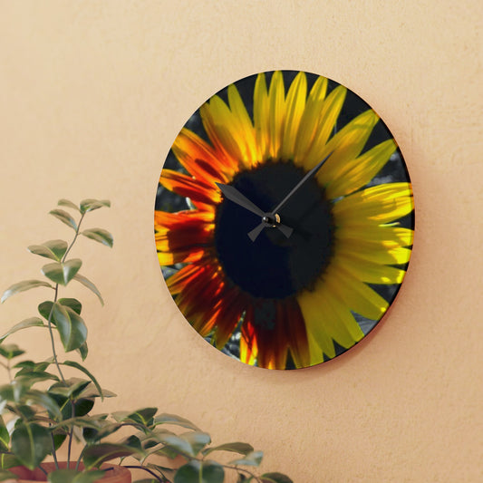 Mixed Sunflower Acrylic Wall Clock(Enchanted Exposures by Tammy Lyne)