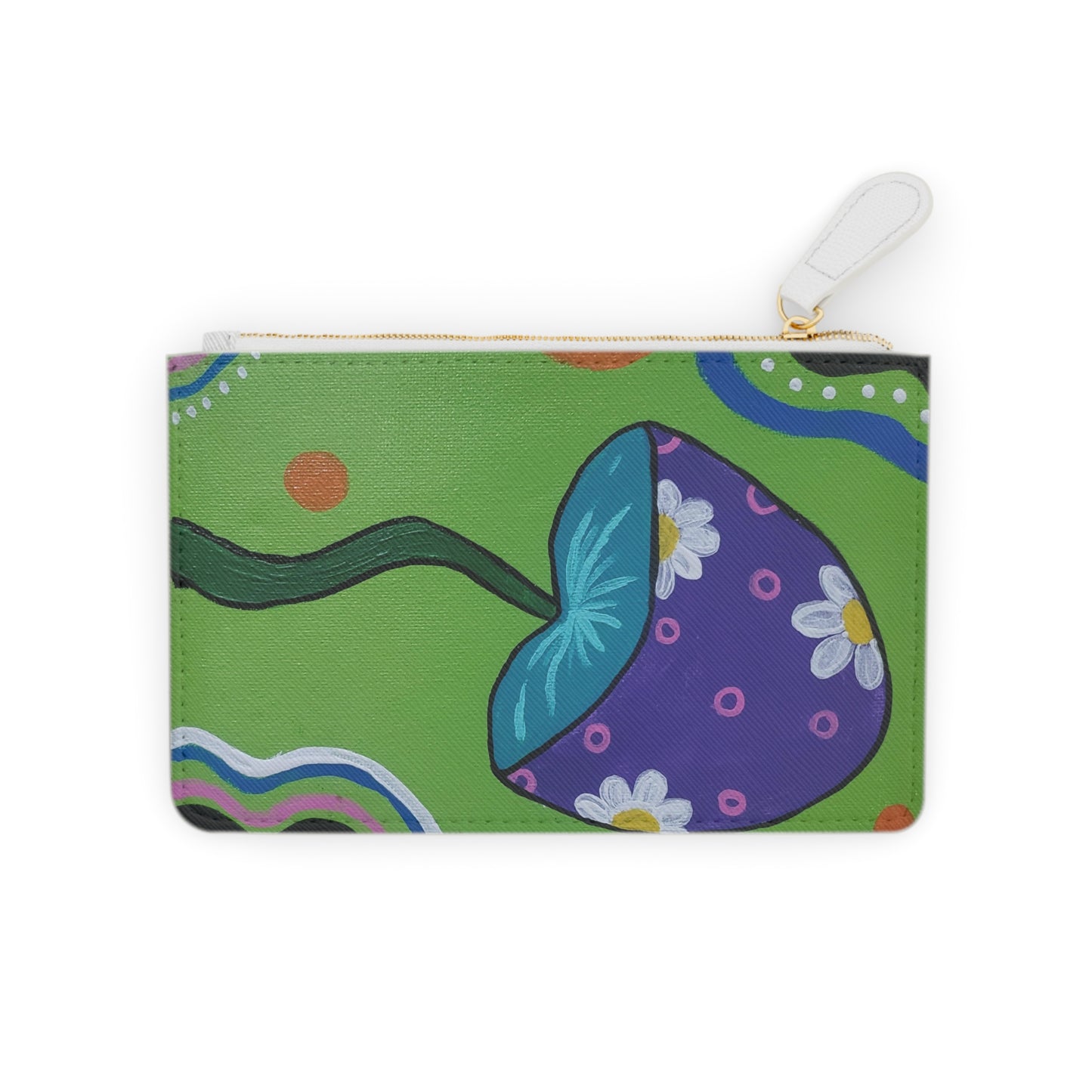 Marguerite Mushroom Mini Clutch Bag (Peculiar Paintings Collection) GREEN