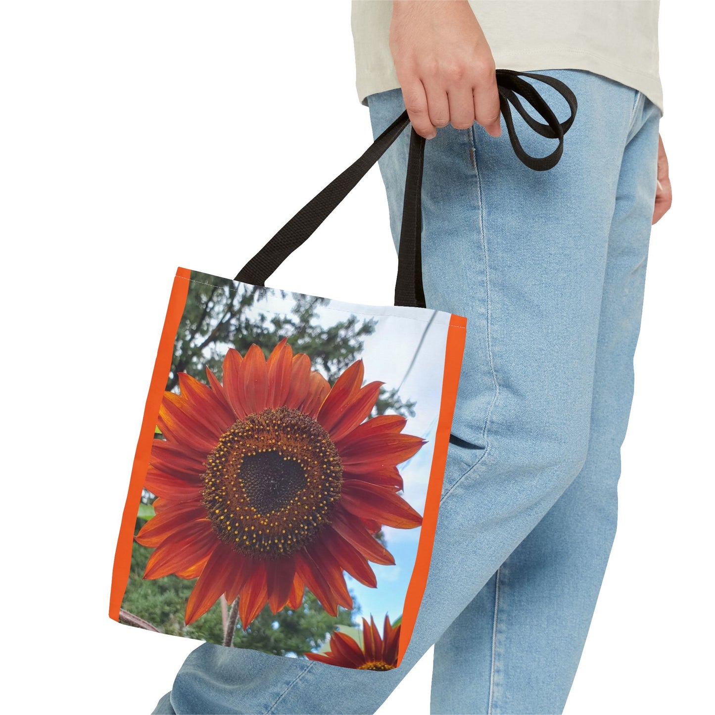 Heart Sunflower Tote Bag (Enchanted Exposures By Tammy Lyne) ORANGE