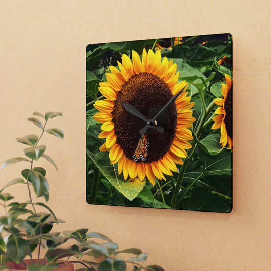 Bright Sunflower Acrylic Wall Clock (Enchanted Exposures By Tammy Lyne)