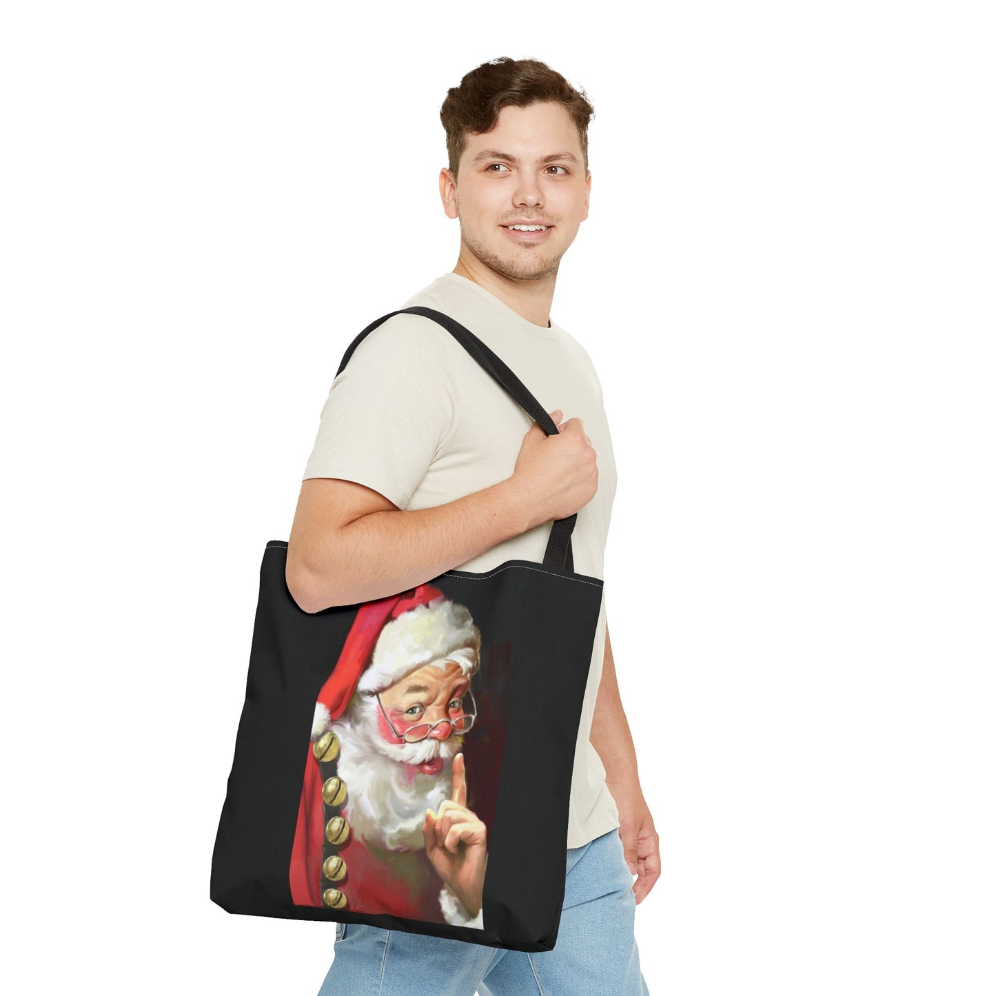 Quite Santa Tote Bag (ai B & J Collections) BLACK