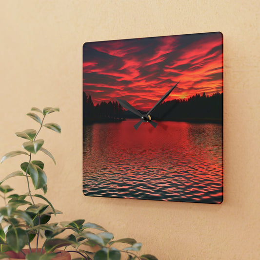 Red Sky Wall Clock (SP Photography Collection)