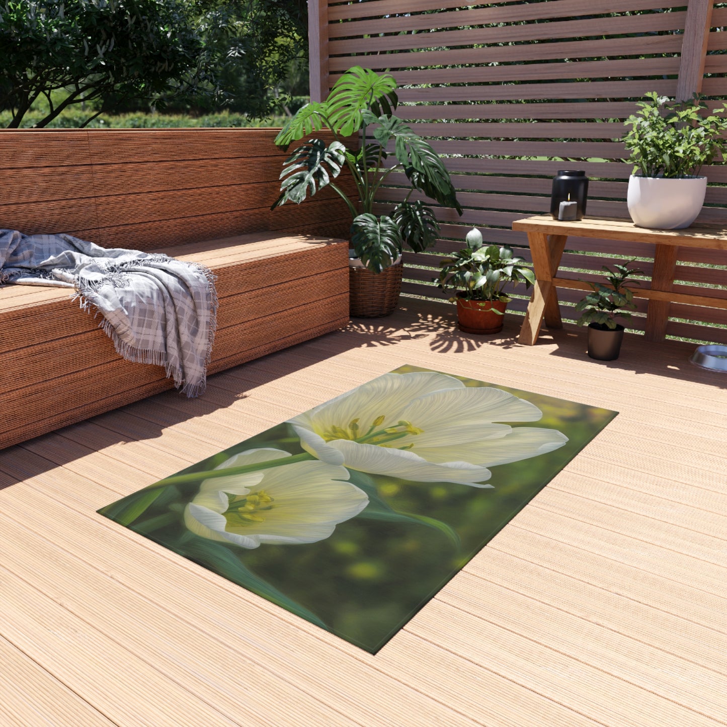 White Tulip Outdoor Rug (SP Photography Collection)