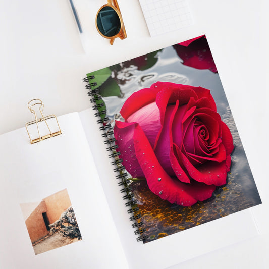 Red Rose Spiral Notebook - Ruled Line (SP Photography Collection)