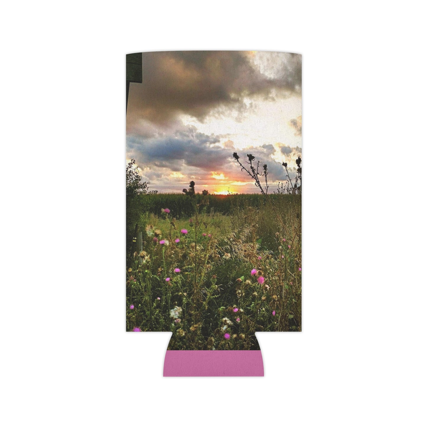 Cloudy Field Can Slim Cooler Sleeve (SP Photography Collection) PINK