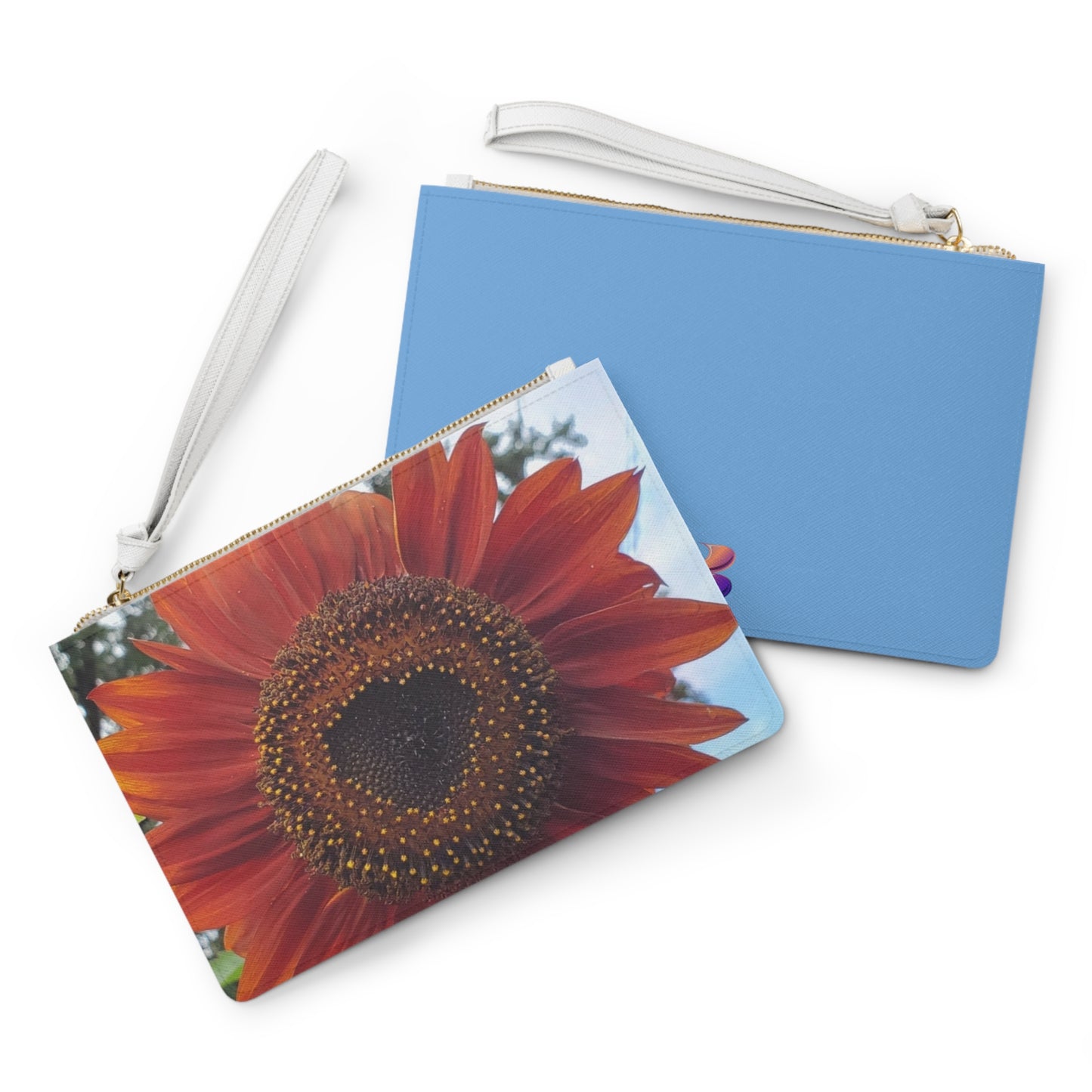 Heart Sunflower Large Clutch Bag (Enchanted Exposures By Tammy Lyne Collection) BLUE