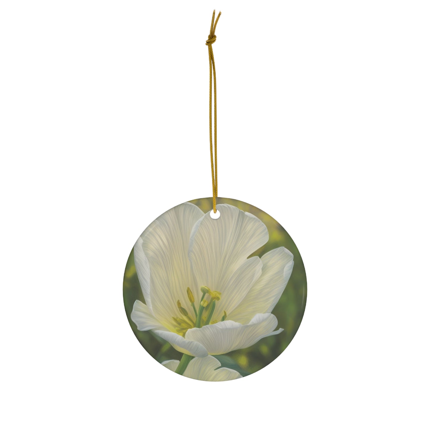 White Tulip Ceramic Ornament (SP Photography Collection)