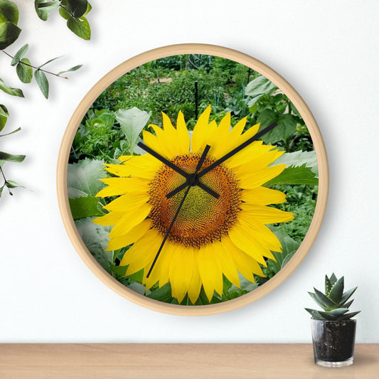 Yellow Sunflower Wall Clock (Enchanted Exposures By Tammy Lyne)