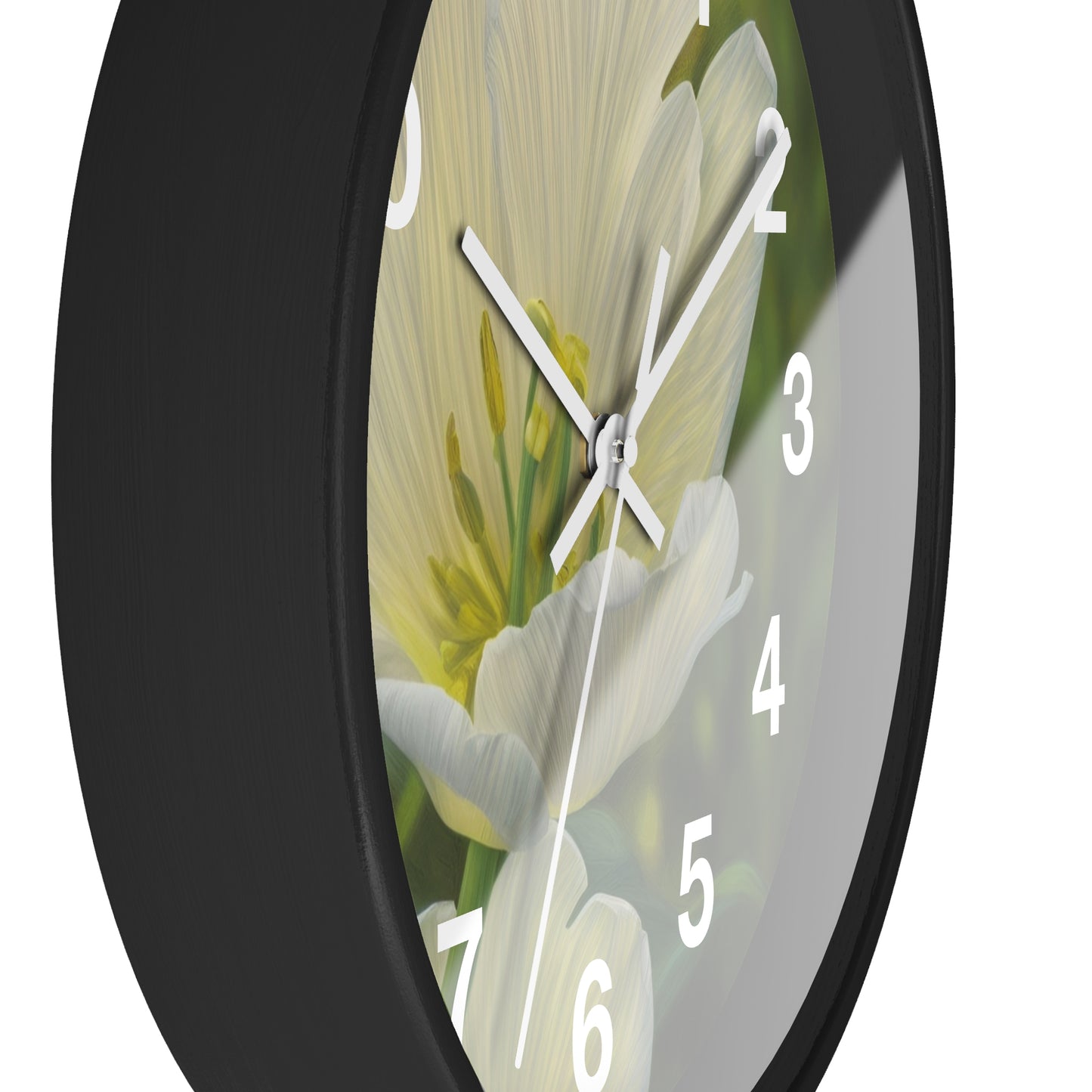 White Tulip Wall Clock (SP Photography Collection)