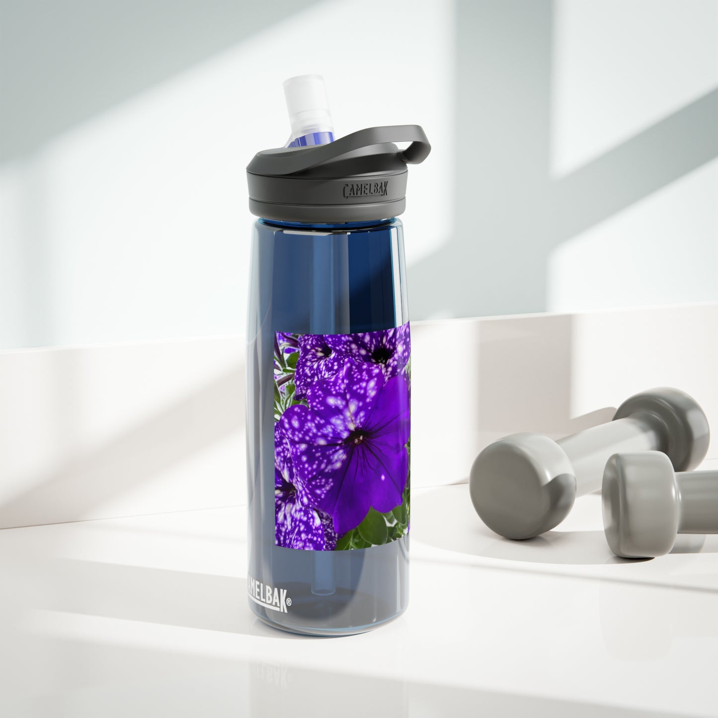 Purple Flower CamelBak Eddy®  Water Bottle, 25oz (Custom Creations By Catelyn)