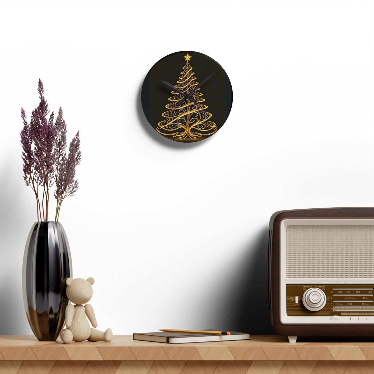 Golden Tree Wall Clock (ai B & J Collections)