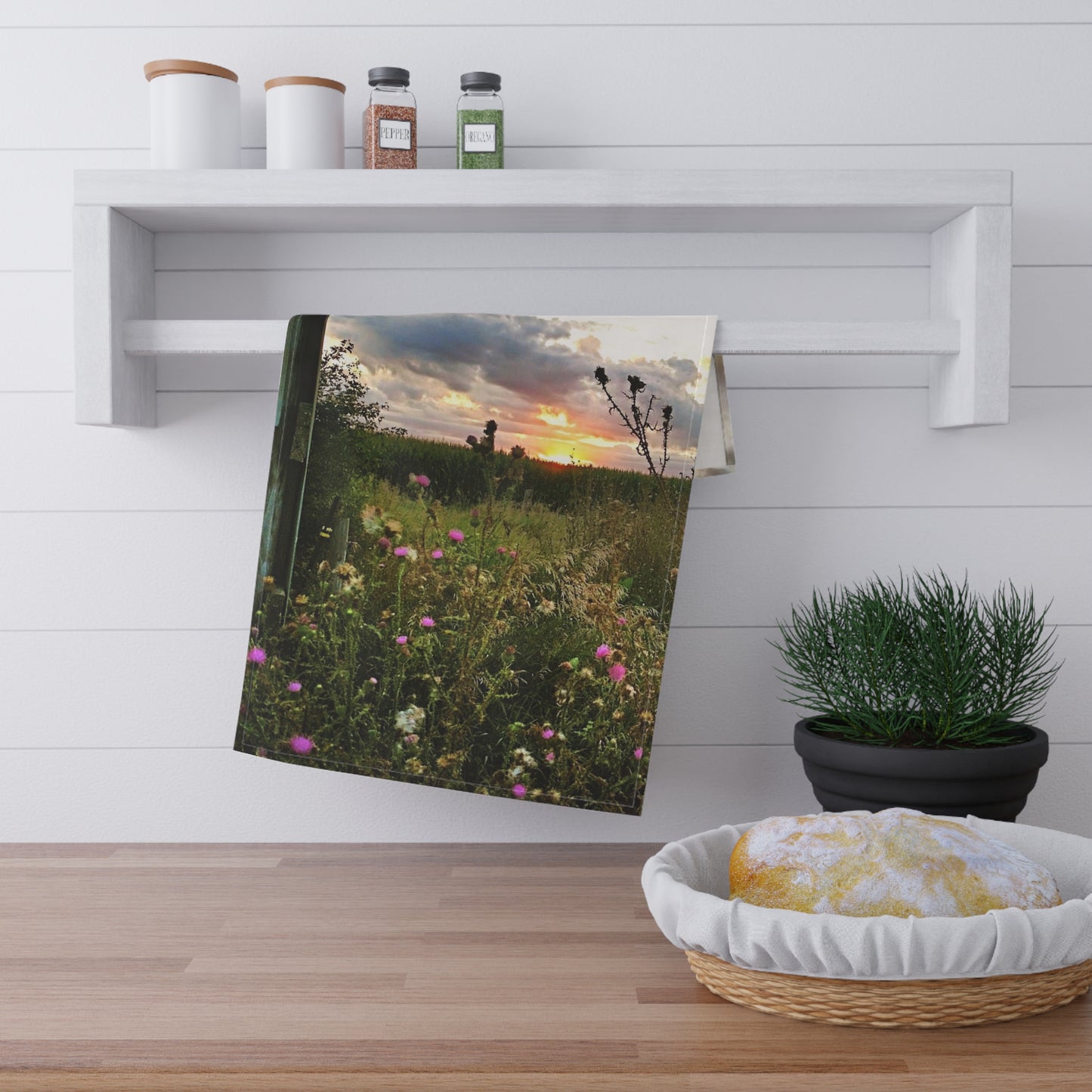 Cloudy Field Kitchen Towel (SP Photography Collection)