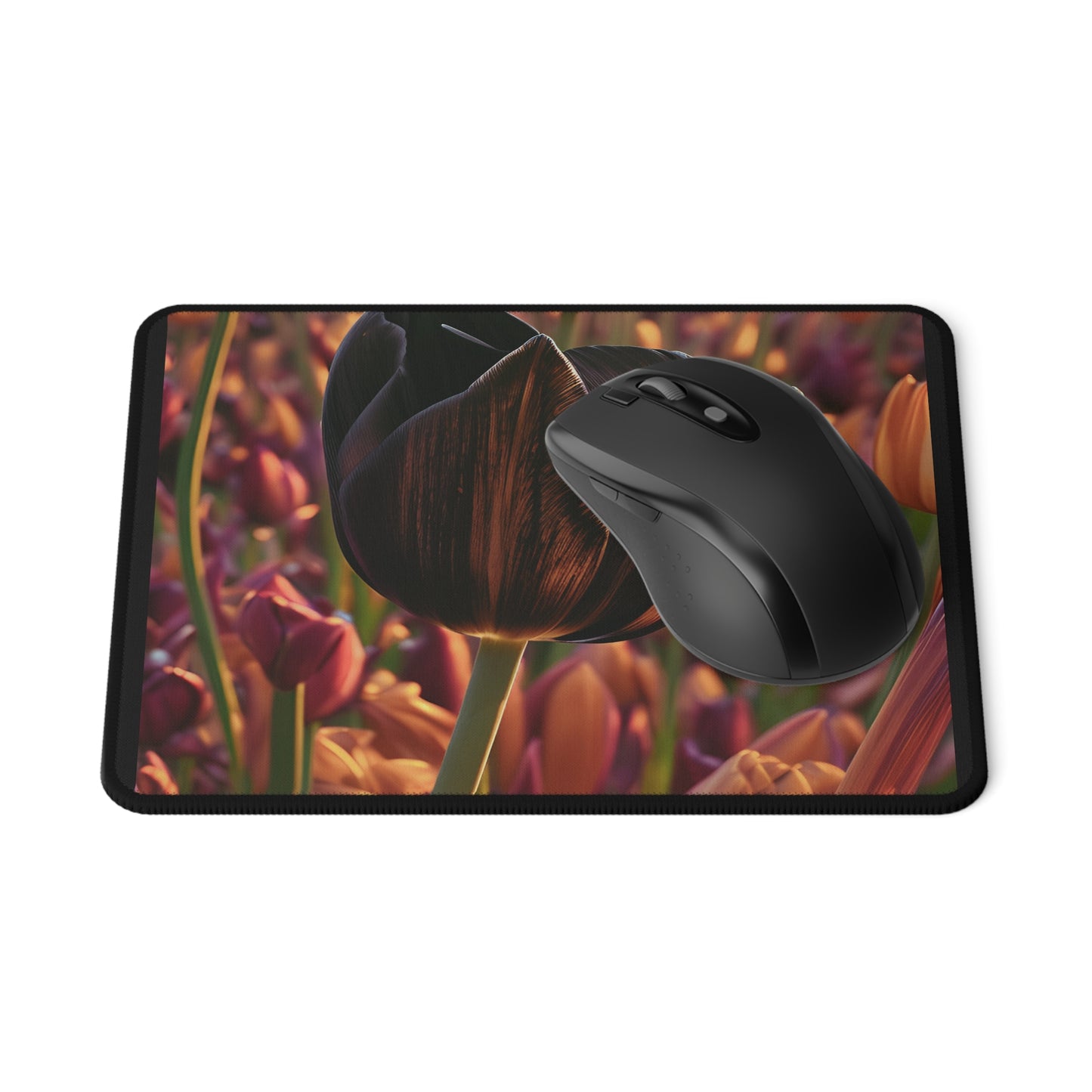 Purple Tulip Non-Slip Mouse Pad (SP Photography Collection) BLACK