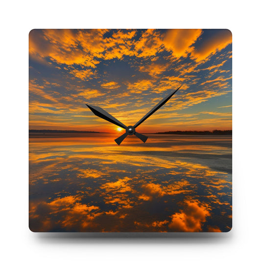 Orange Skies Acrylic Wall Clock (SP Photography Collection)