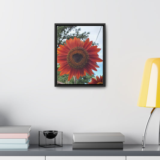 Heart Sunflower Canvas Wraps, Vertical Frame (Enchanted Exposures By Tammy Lyne Collection)