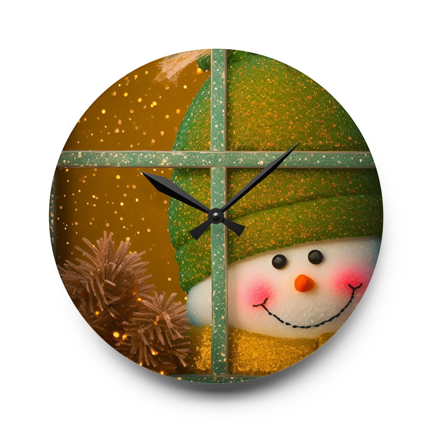 Peek A Boo Snowman Wall Clock (SP Photography Collection)