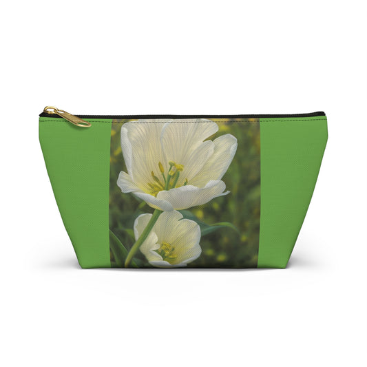 White Tulip Pouch w T-bottom (SP Photography Collection) GREEN