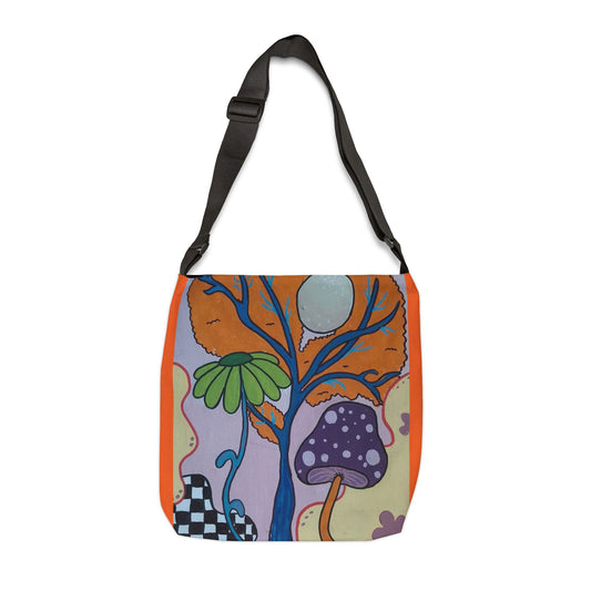 Mystical Mushroom Adjustable Tote Bag (Peculiar Paintings Collection) ORANGE