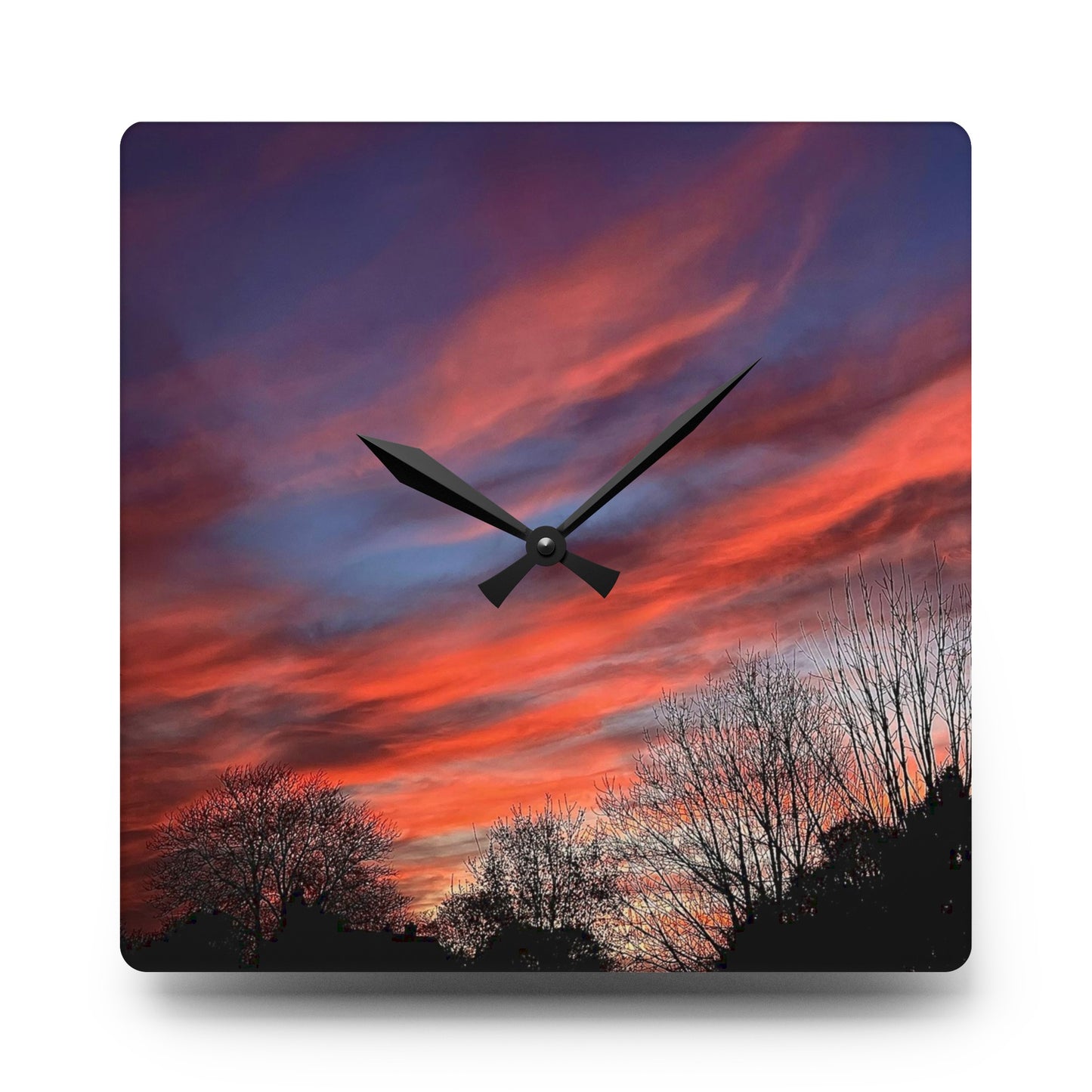 Pink Sky Acrylic Wall Clock (B & J Collections)