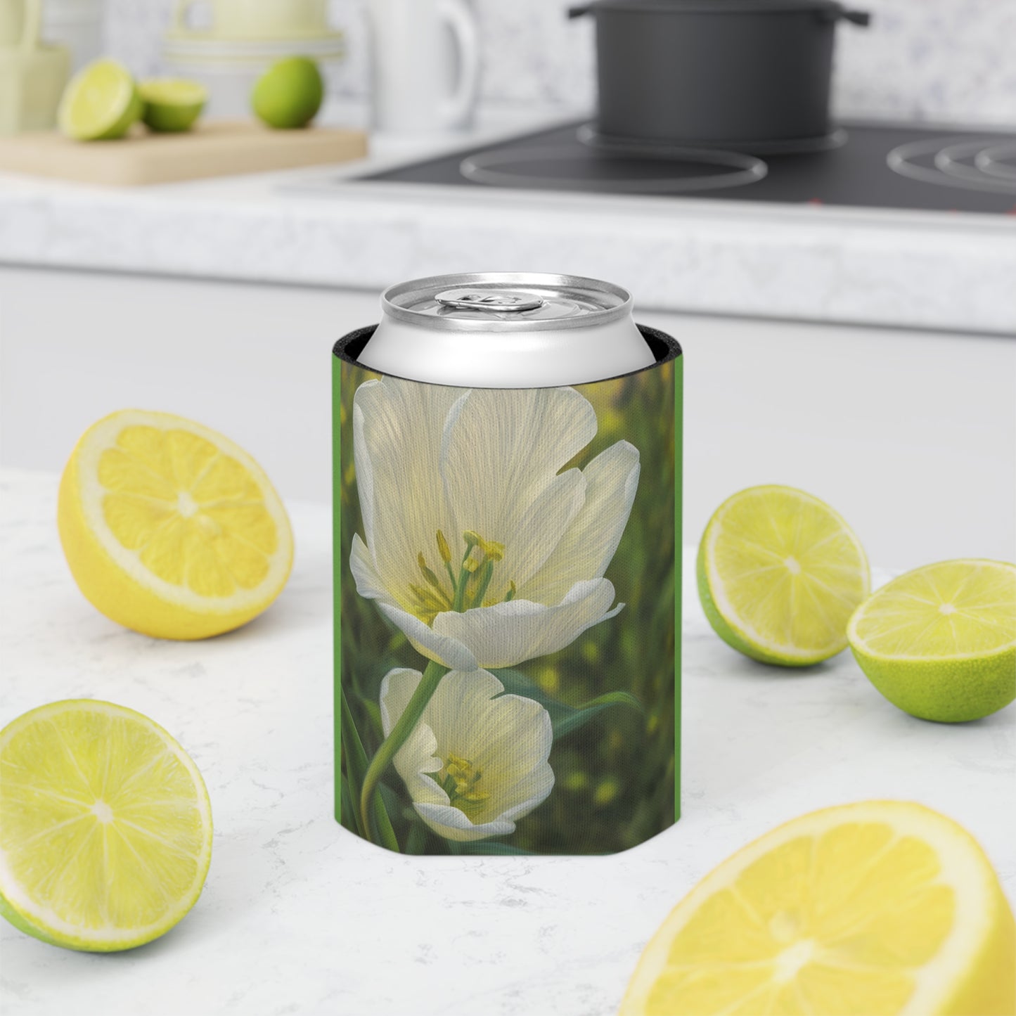 White Tulip Can Cooler (SP Photography Collection) GREEN