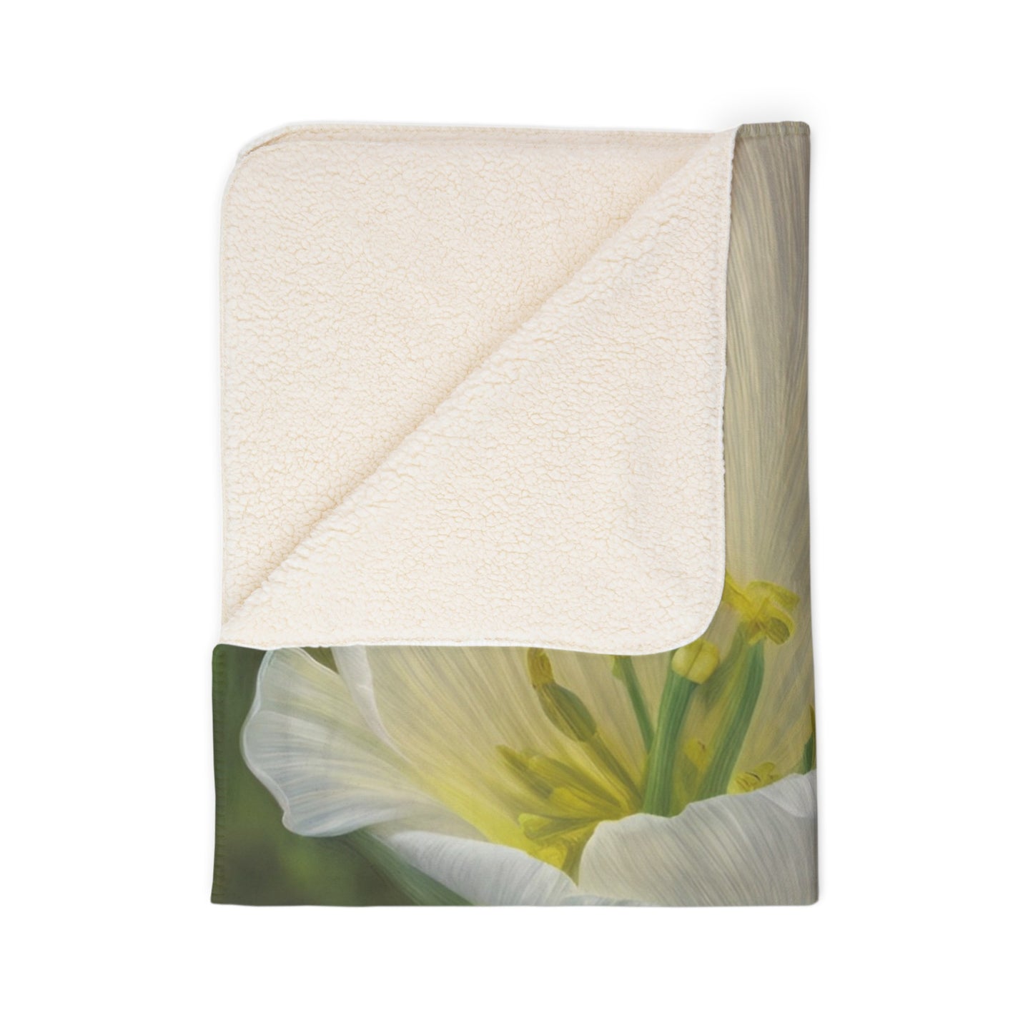 White Tulip Fleece Sherpa Blanket (SP Photography Collection)