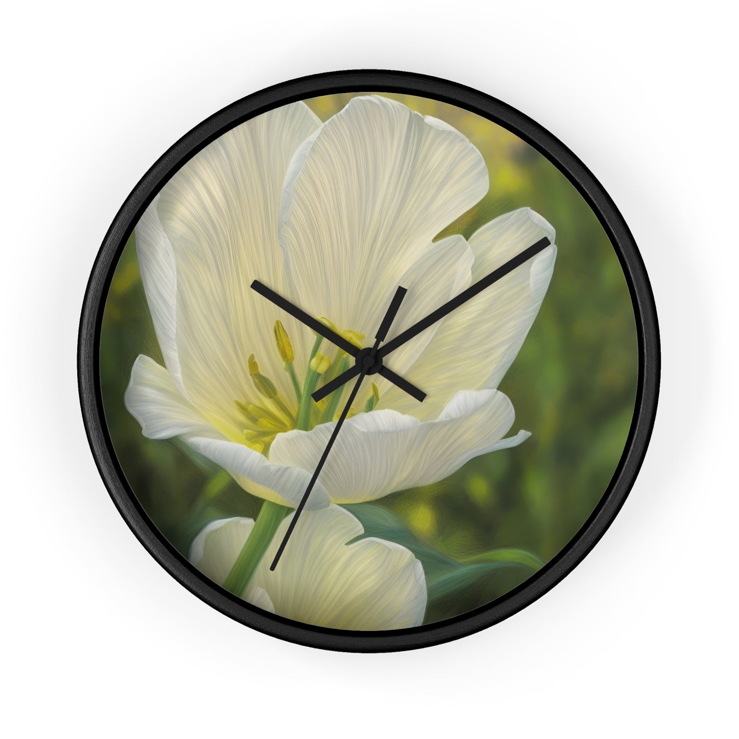 White Tulip Wall Clock (SP Photography Collection)