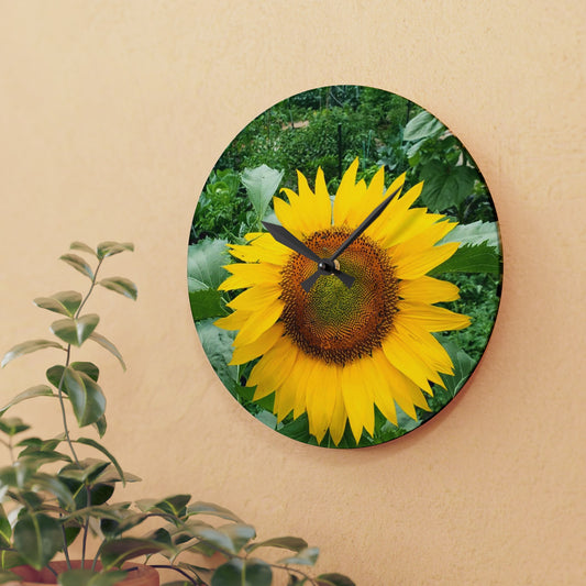 Yellow Sunflower Wall Clock (Enchanted Exposures By Tammy Lyne)