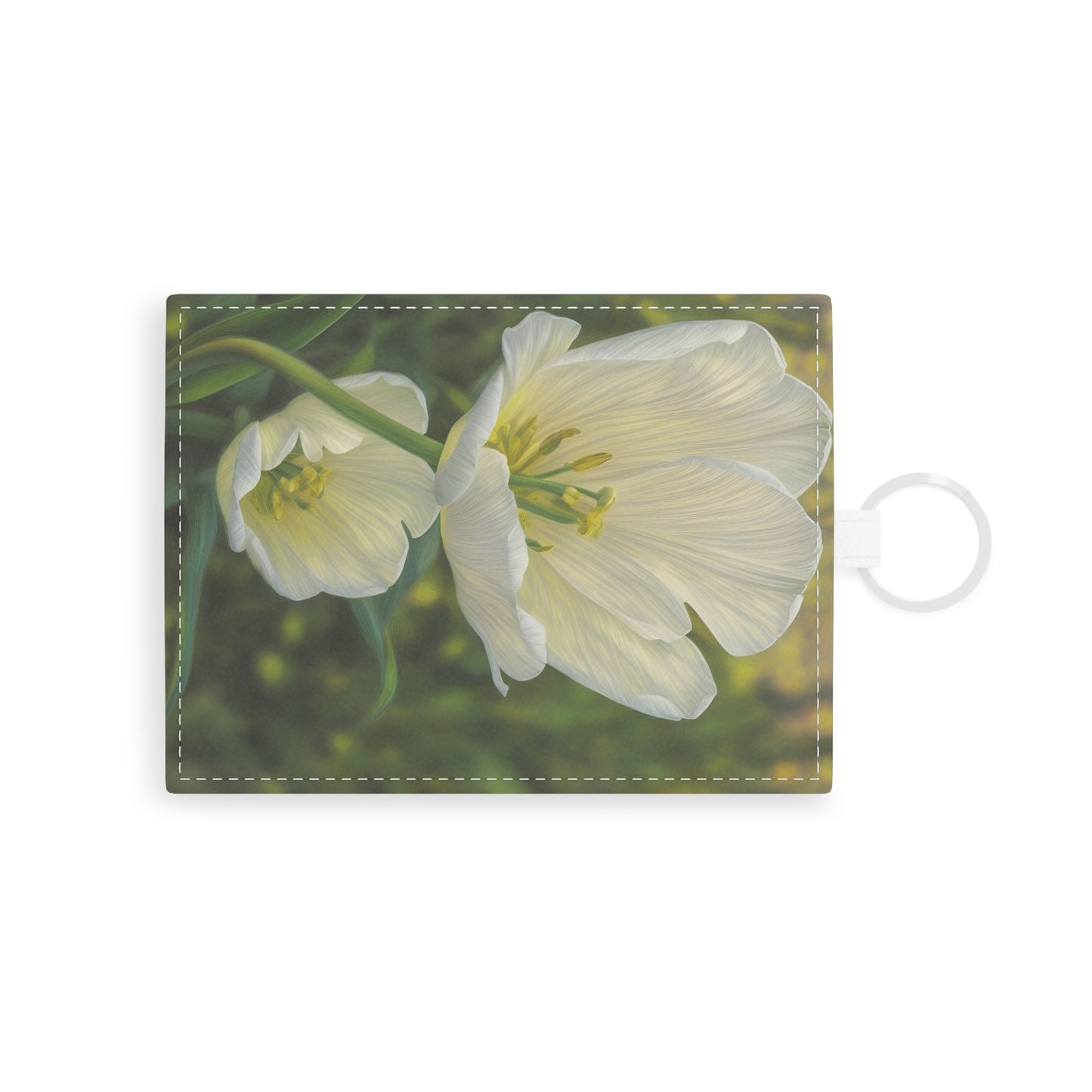 White Tulip Leather Card Holder (SP Photography Collection)