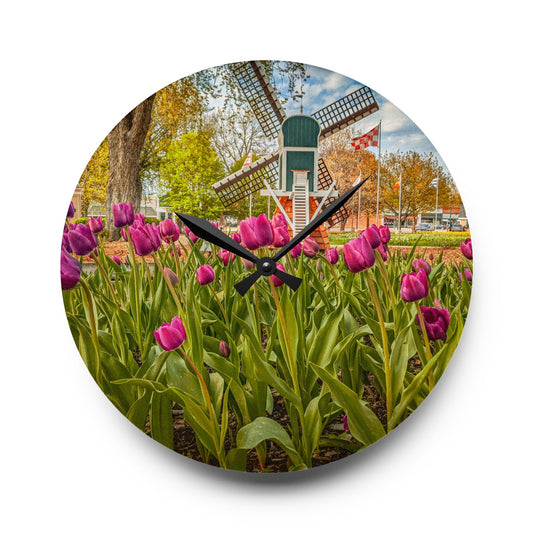 Windmill Tulip Acrylic Wall Clock (SP Photography Collection)