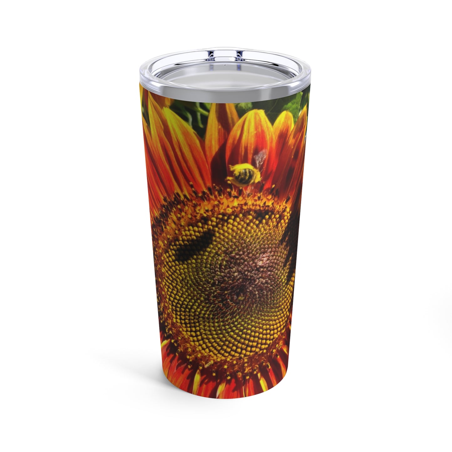 Bumble Bee Sunflower Tumbler 20oz (Enchanted Exposures By Tammy Lyne Collection) BLUE