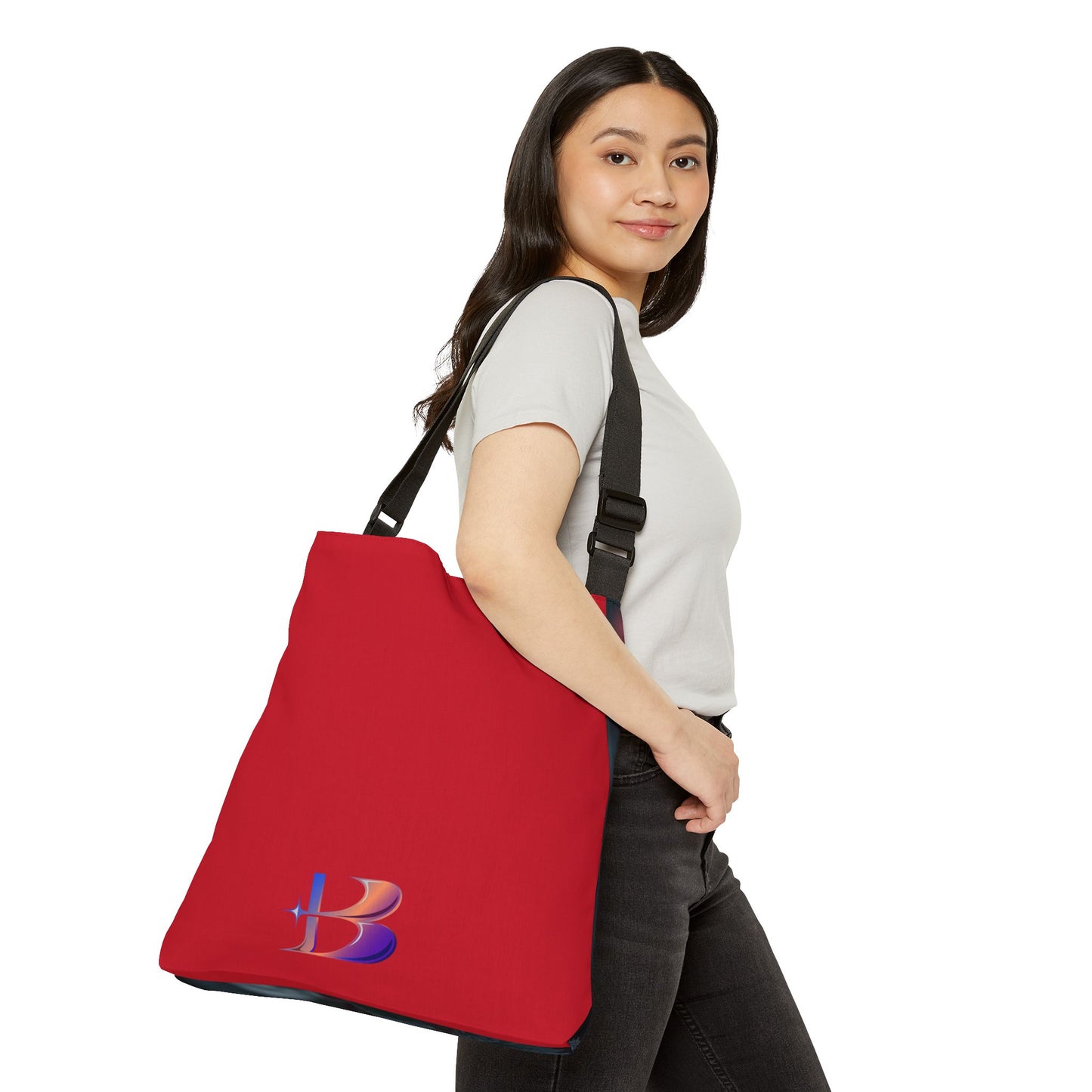 Frosted Rose Adjustable Tote Bag (ai B & J Collections) RED