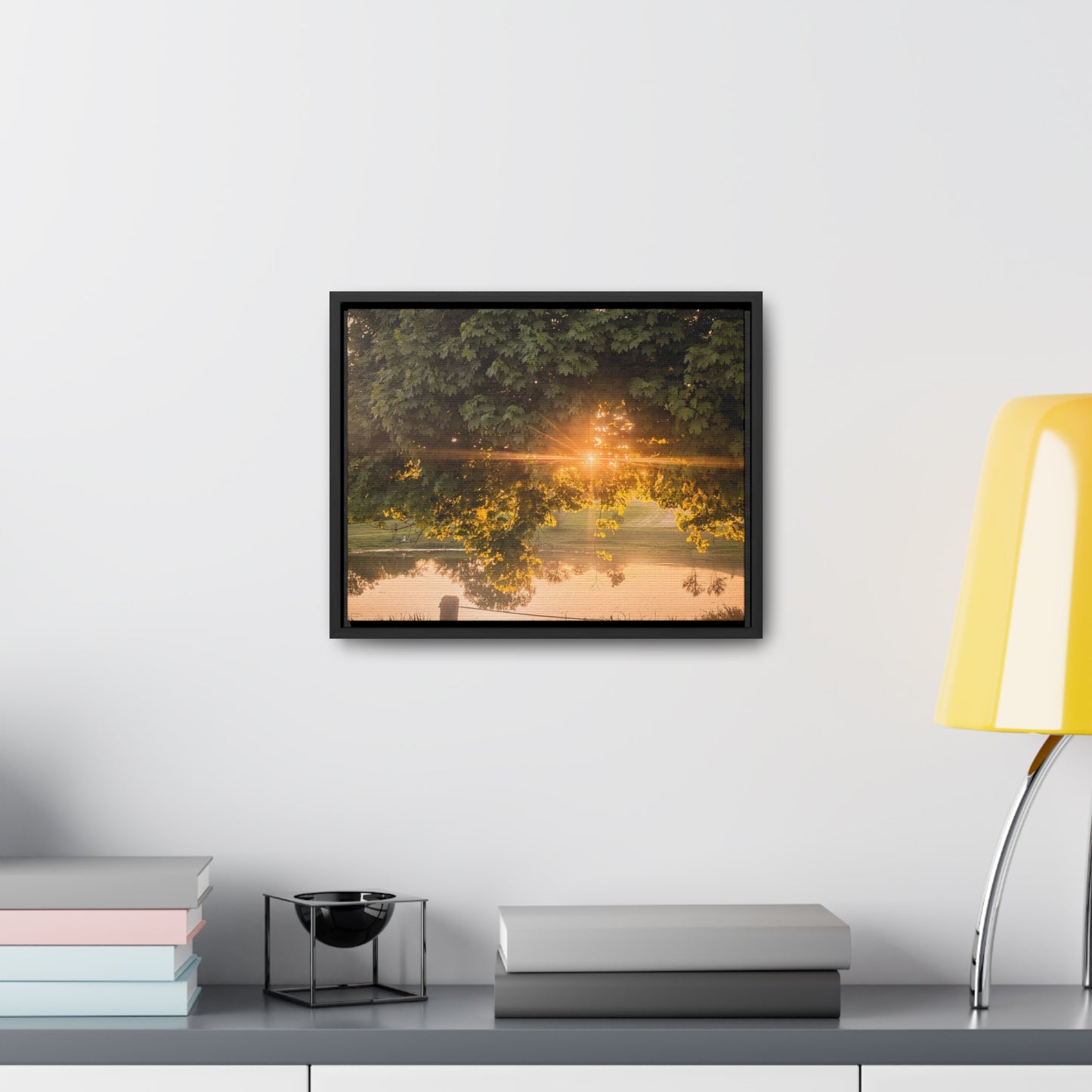 Sunset Pond Black Horizontal Frame (SP Photography Collection)