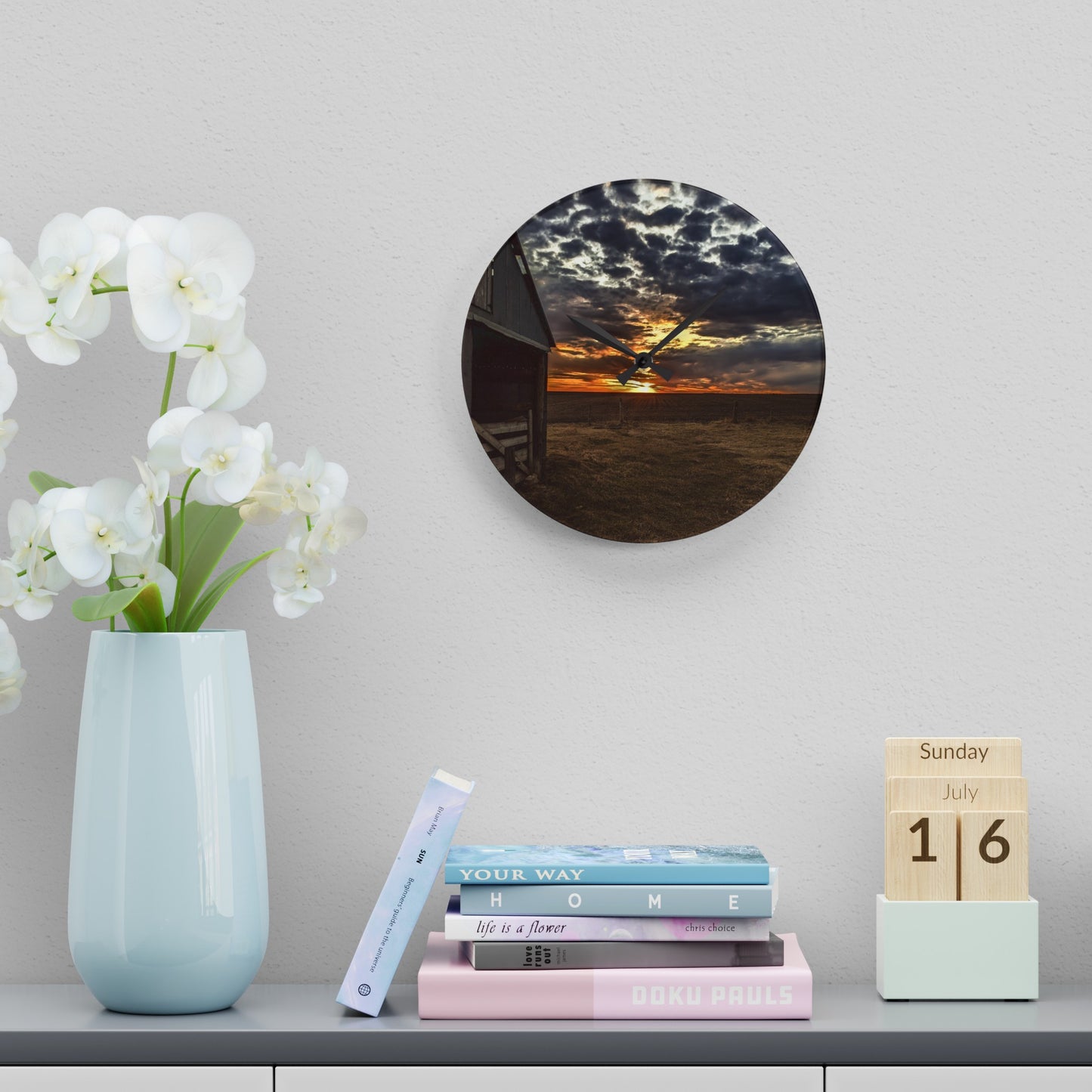 Gray Skies Acrylic Wall Clock(SP Photography Collection)