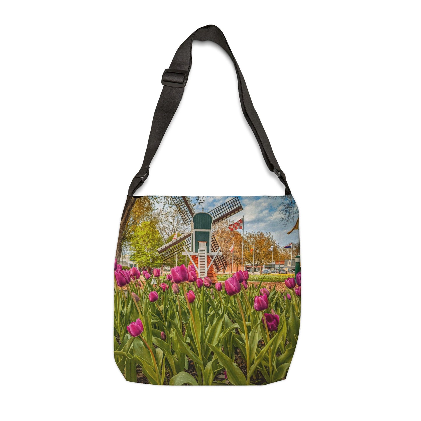 Windmill Tulip Adjustable Tote Bag (SP Photography Collection) BLACK
