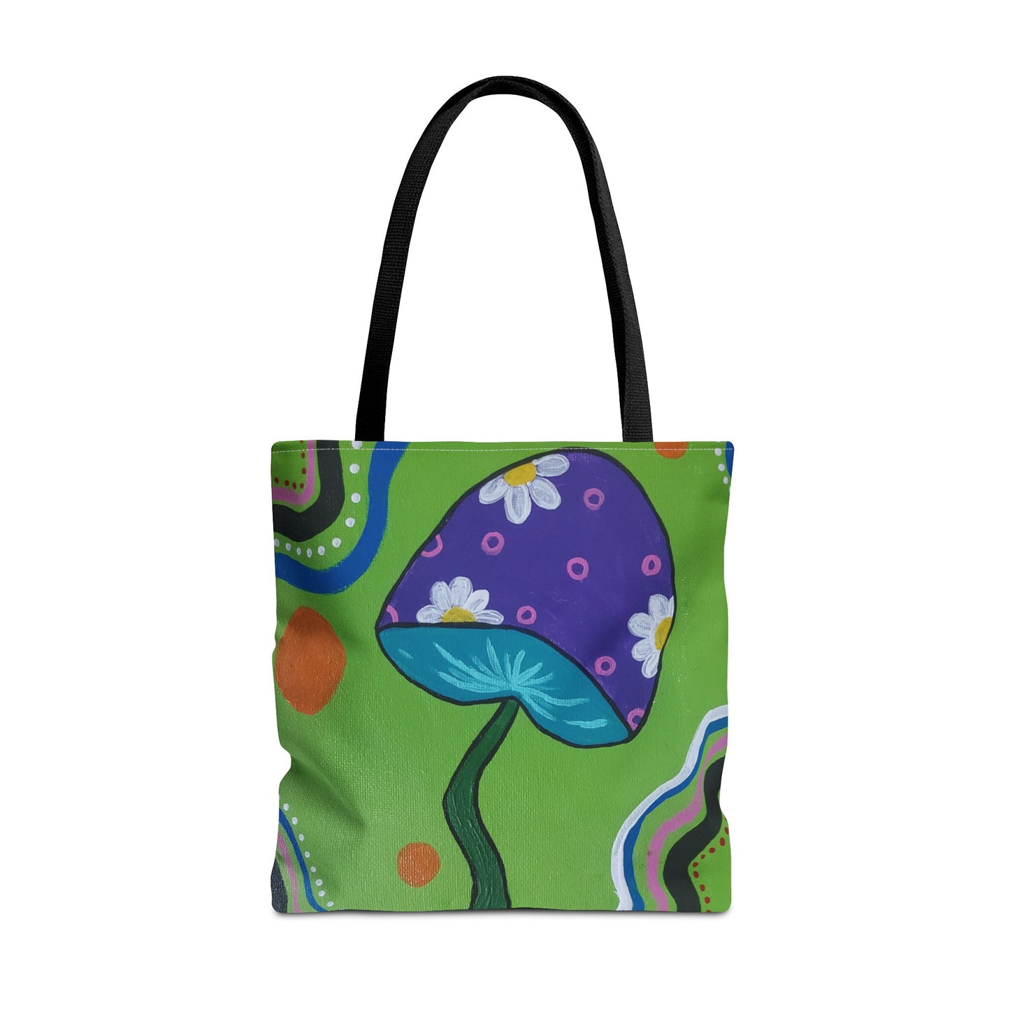 Marguerite Mushroom Tote Bag (Peculiar Paintings Collection) GREEN