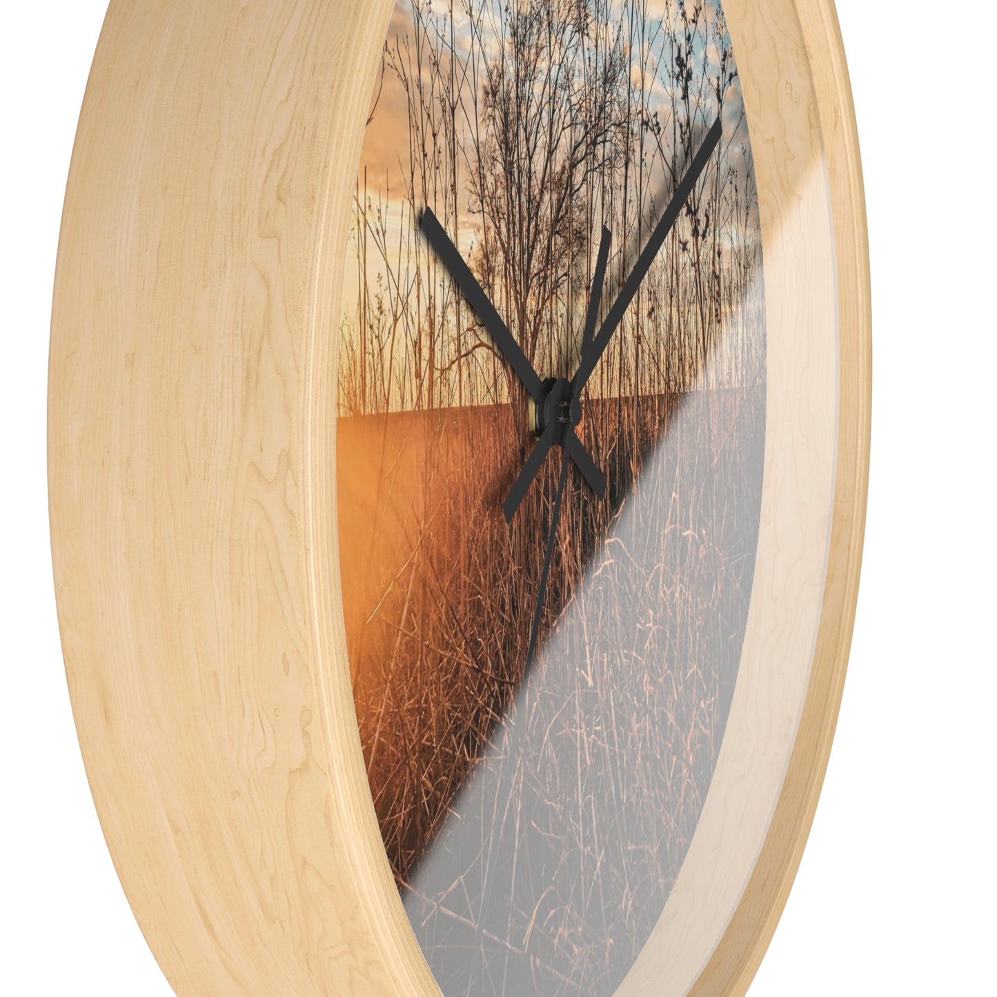 Cloudy Sunset Fields Wall Clock (SP Photography Collection)