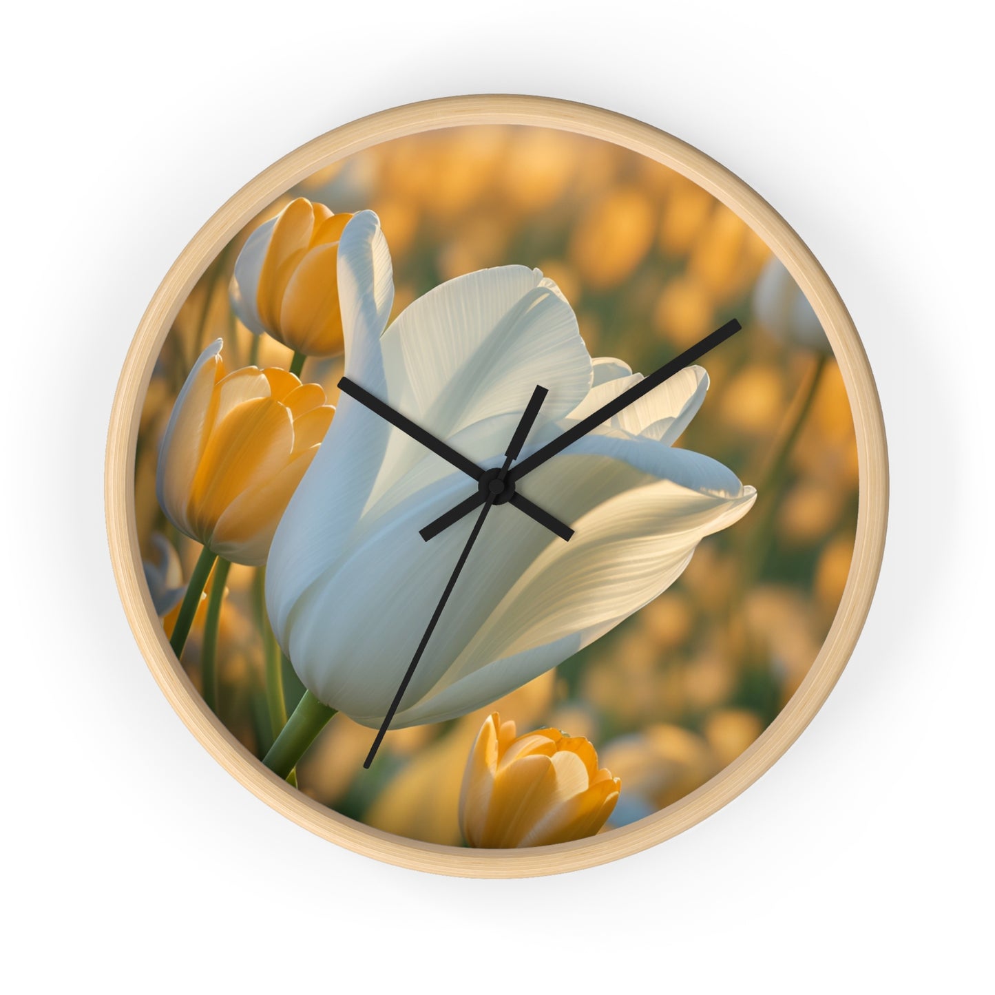 White Flower Tulip Wall Clock (SP Photography Collection)