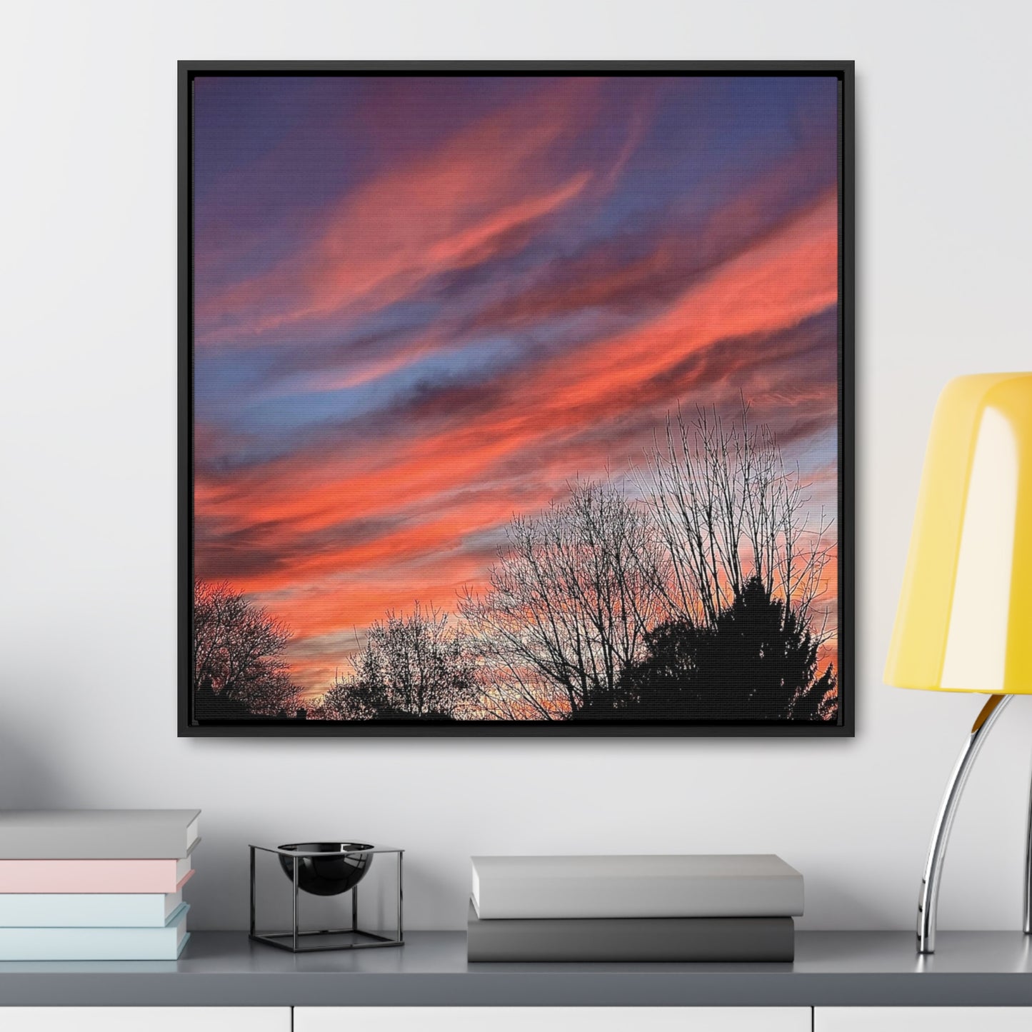 Pink Sky Canvas Wraps, Square Frame (B & J Collections)