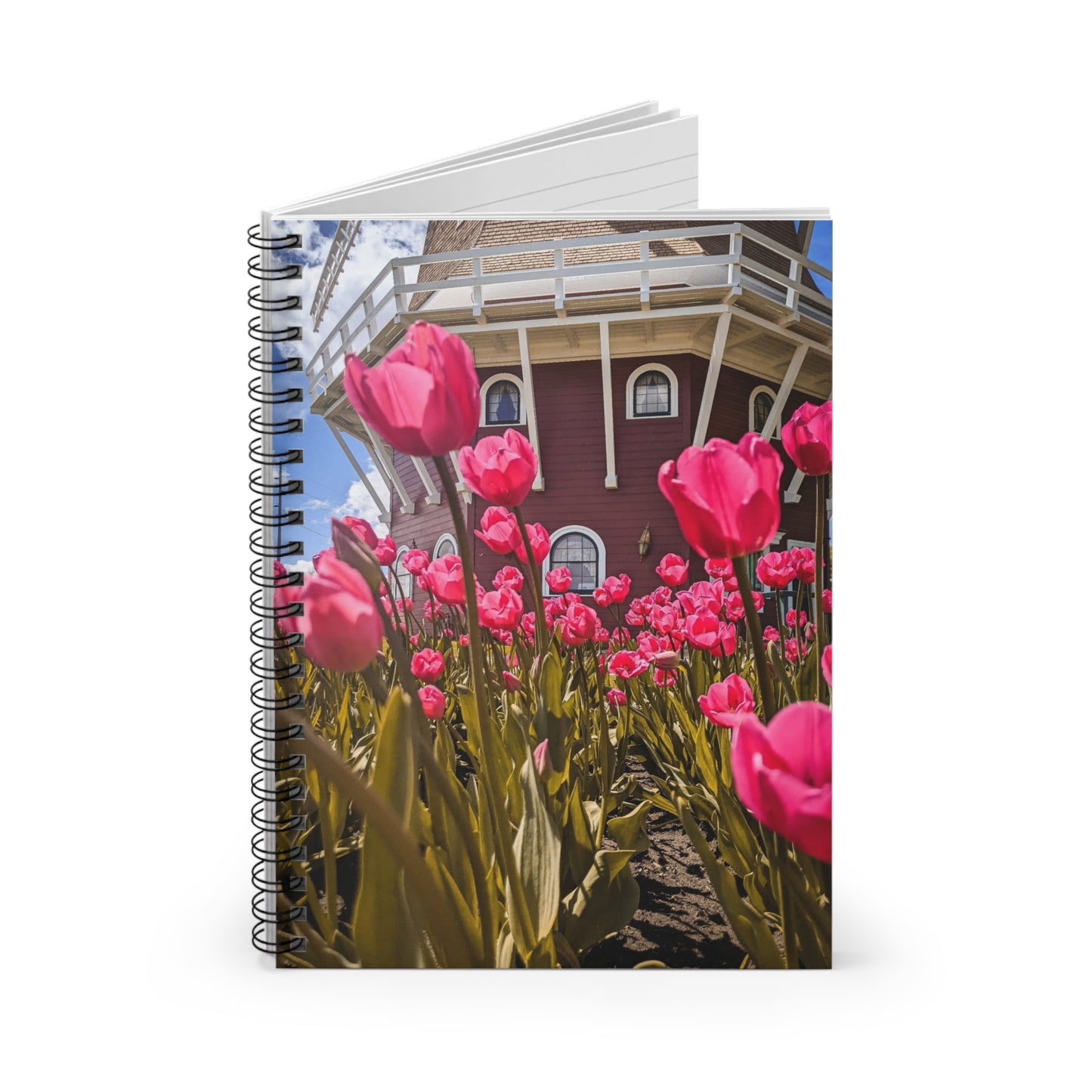 Windmill Pink Tulips Spiral Notebook( SP Photography Collection)