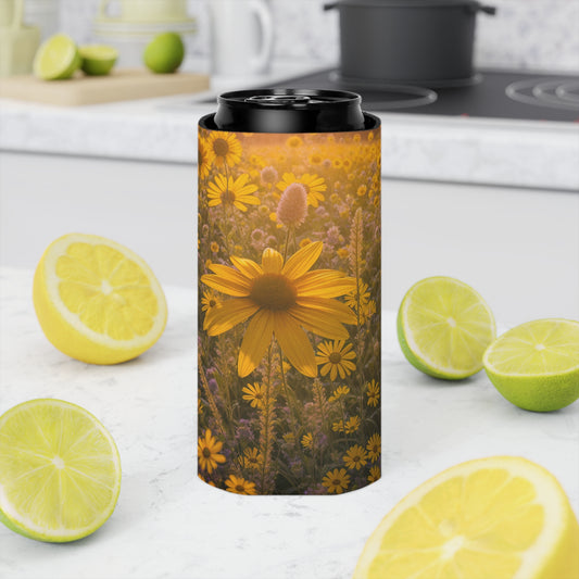 Narrow leaf Can Slim Cooler Sleeve (SP Photography Collection) YELLOW