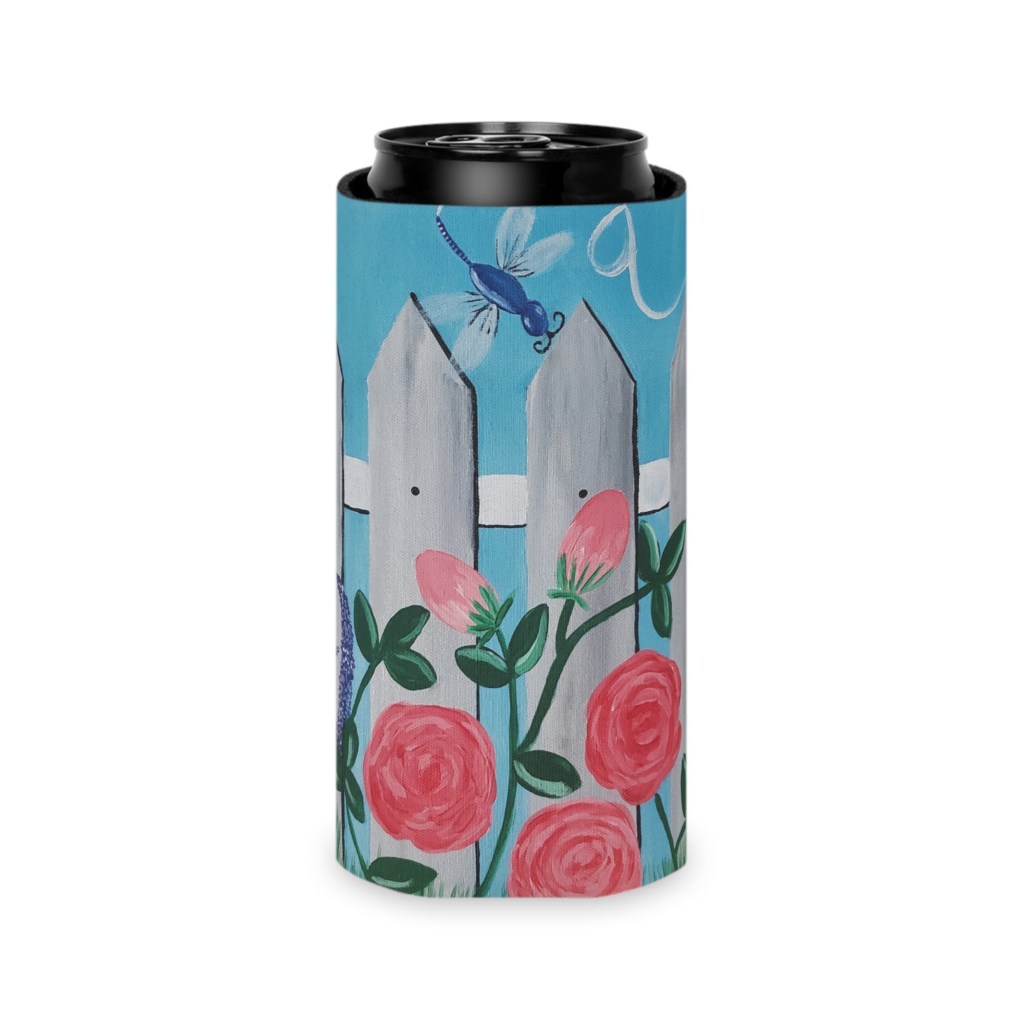 Spring is in the air Slim Can Cooler Sleeve (Brookson Collection) BLUE